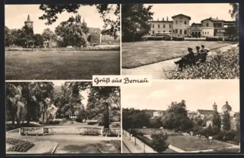AK Bernau, S-Bahnhof, Parkanlagen, Ortsansicht