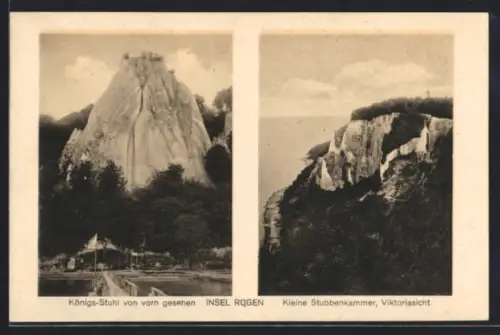 AK Insel Rügen, Königsstuhl von vorn, Kleine Stubbenkammer, Viktoriaansicht