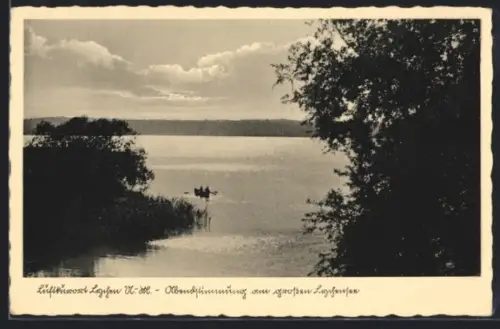 AK Lychen /U.-M., Abendstimmung am grossen Lychensee