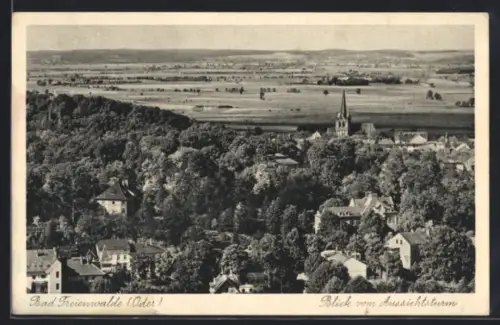 AK Bad Freienwalde /Oder, Blick vom Aussichtsturm auf den Ort