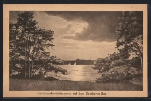 AK Zeuthen, Gewitterabendstimmung auf dem Zeuthener See