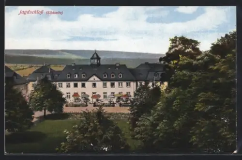 AK Rüdesheim a. Rh., Hotel Jagdschloss Niederwald, Südseite
