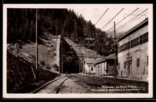 AK Modane, Le Mont Fréjus et le tunnel du Mont Cenis en exploitation
