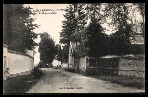 AK Campagne-lèz-Hesdin, Rue de Beaurainville