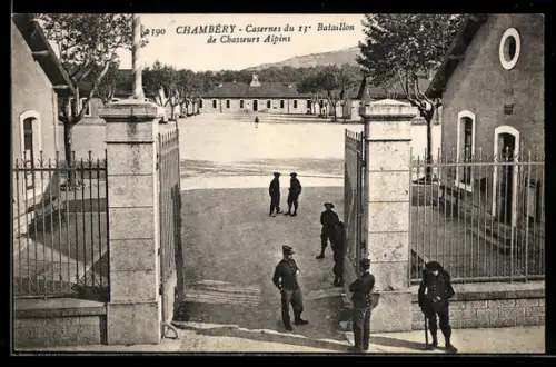 AK Chambery, Caserne du 13 bataillon de Chasseurs Alpins
