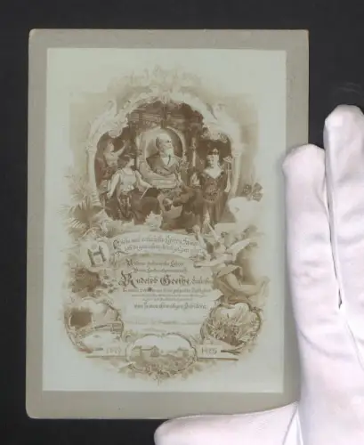 Fotografie Ansicht Geisenheim, Rudolf Goethe, Direk. Kgl. preuss. Weinschule, 1. April 1903