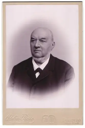 Fotografie Atelier Risse, Duisburg, König-Strasse, Gustav Müller im Porträt, geb. 1829, gest. 1897