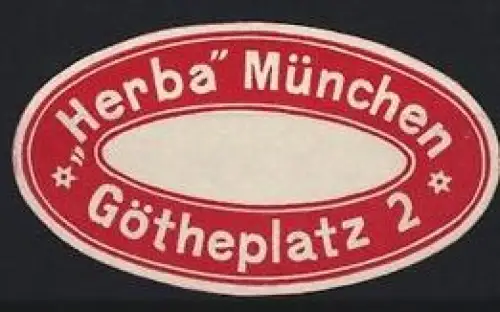 Reklamemarke München, Herba, Götheplatz 2