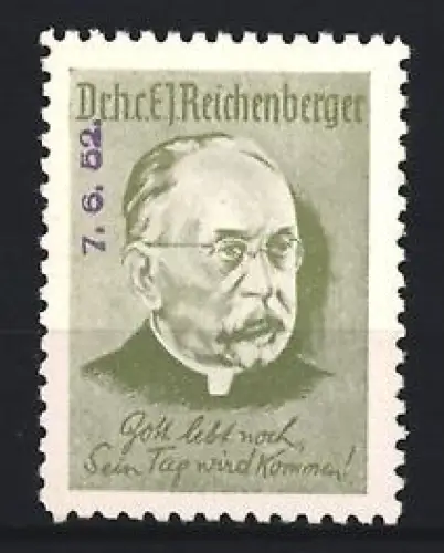 Reklamemarke Portrait von Emmanuel Reichenberger, Gott lebt noch