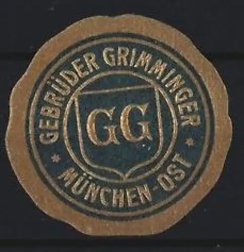 Reklamemarke München, Gebrüder Grimminger, GG-Emblem