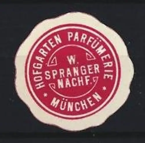 Reklamemarke München, Hofgarten Parfümerie, Siegelwappen