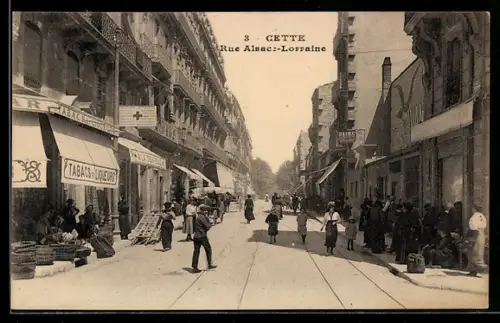 AK Cette, Station Balnéaire, Rue Alsace-Lorraine