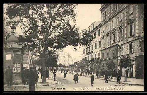 AK Ajaccio /Corse, Entrée du Cours Napoléon