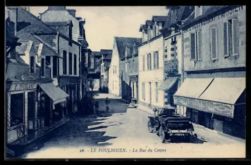 AK Le Pouliguen, La rue du centre, Café-Restaurant Parisien