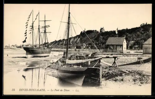 AK Dives-Houlgate, Le Port des Dives, Hafenpartie