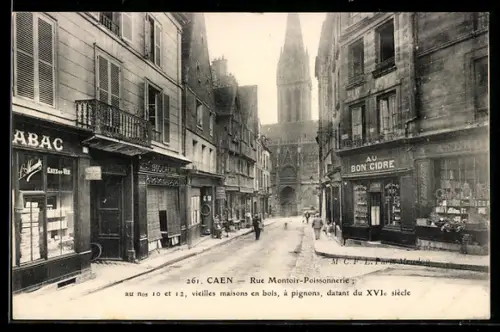 AK Caen, Rue Montoir-Poissonnerie, Au Bon Cidre, Tabac