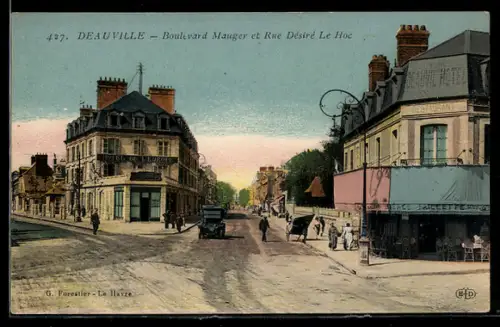 AK Deauville, Boulevard Mauger et Rue Désiré Le Hoc