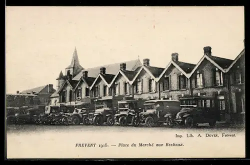 AK Frevent, Place du Marché aux Bestiaux 1915