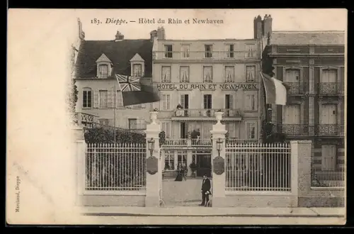 AK Dieppe, Hôtel du Rhin et Newhaven