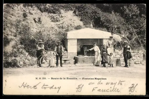 AK Gex, Route de la Faucille, Fontaine Napoléon