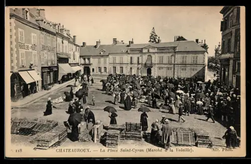 AK Chateauroux, La Place Saint-Cyran, Marché à la Volaille, Restaurant