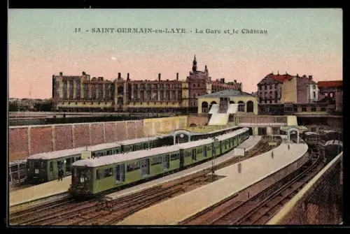 AK Saint-Germain-en-Laye, La Gare et le Château