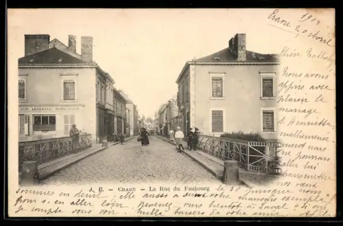 AK Craon, La Rue du Faubourg