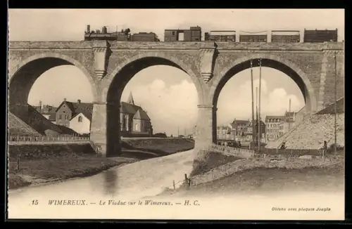 AK Wimereux, Le Viaduc sur le Wimereux, chemin de fer