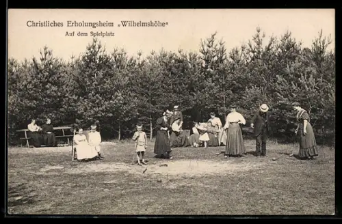 AK Buckow /Märk. Schweiz, Christliches Erholungsheim Wilhelmshöhe, Partie auf dem Spielplatz