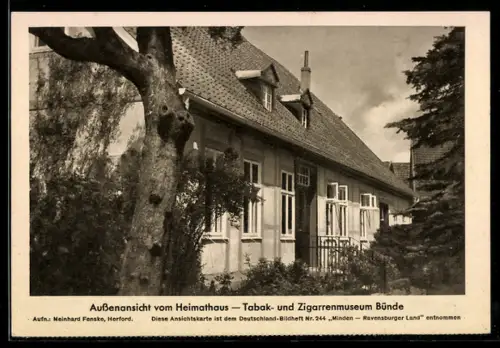 AK Bünde, Aussenansicht vom Heimathaus-Tabak und Zigarrenmuseum