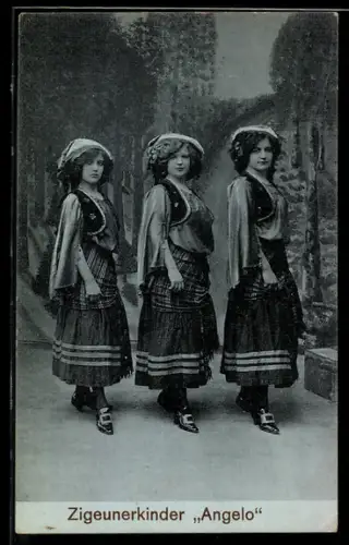 AK Zigeunerkinder Angelo in Trachten