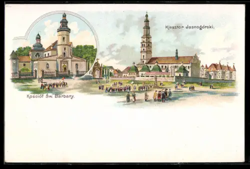 Lithographie Tschenstochau-Czestochowa, Klasztor Jasnogorski, Kosciot Sw. Barbary
