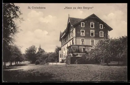 AK Basel, St. Chrischona, Haus zu den Bergen