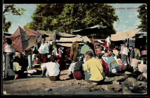 AK Burma, A Bazar with native people