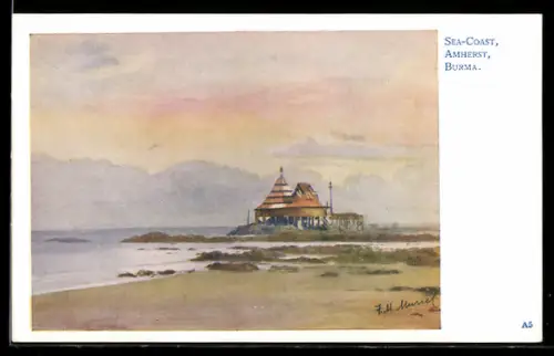 Künstler-AK Amherst, Sea-Coast, Pavillon an der Küste