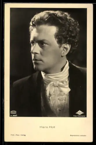 AK Schauspieler Hans Holt mit ernstem Gesicht