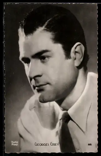 AK Schauspieler Georges Grey in Hemd und Kravatte