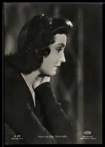 AK Schauspielerin Hannelore Schroth von der Seite