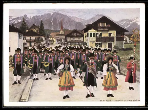 AK Seefeld, Bürger-Musikkapelle in Altseefelder Nationaltracht