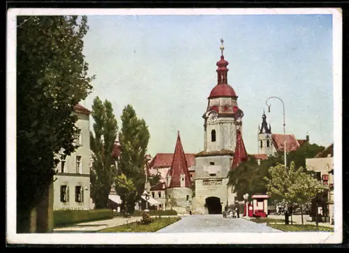 AK Krems an der Donau, Steiner Tor mit Strassenpartie
