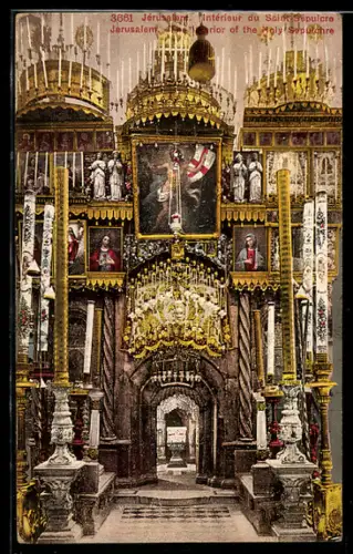 AK Jerusalem, intérieur du Saint-Sepulcre