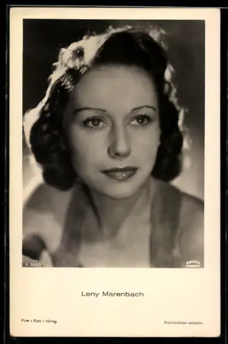 AK Schauspielerin Leny Marenbach mit nachdenklichen Blick