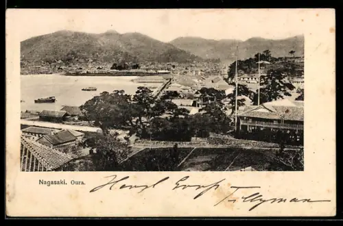 AK Nagasaki, Aussicht auf den Hafen