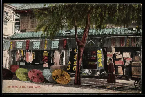 AK Yokohama, Schirmladen mit japanischen Schirmen