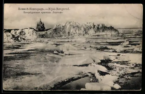 AK Nijny Novgorod, Petersburger Anlegestelle bei Eisgang