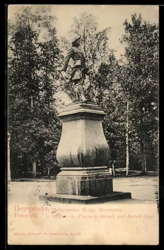 AK Peterhof, Standbild Zar Peter des Grossen von Antokolsky