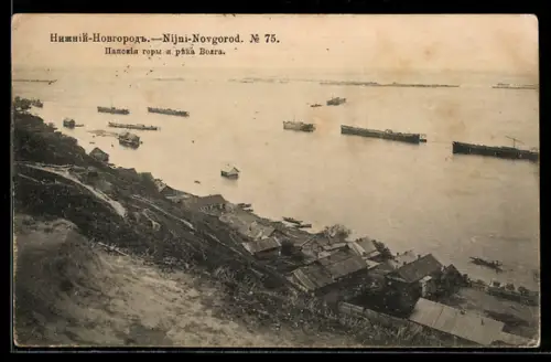 AK Nijny Novgorod, Blick auf die Wolga von den Uferhöhen