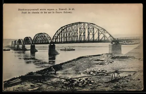 AK Krasnojarsk, Eisenbahnbrücke über den Jennisej