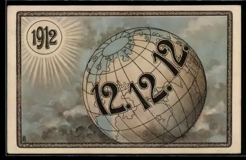 AK 12.12.1912, Weltkugel