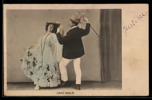 AK Elegantes Paar beim Cake Walk